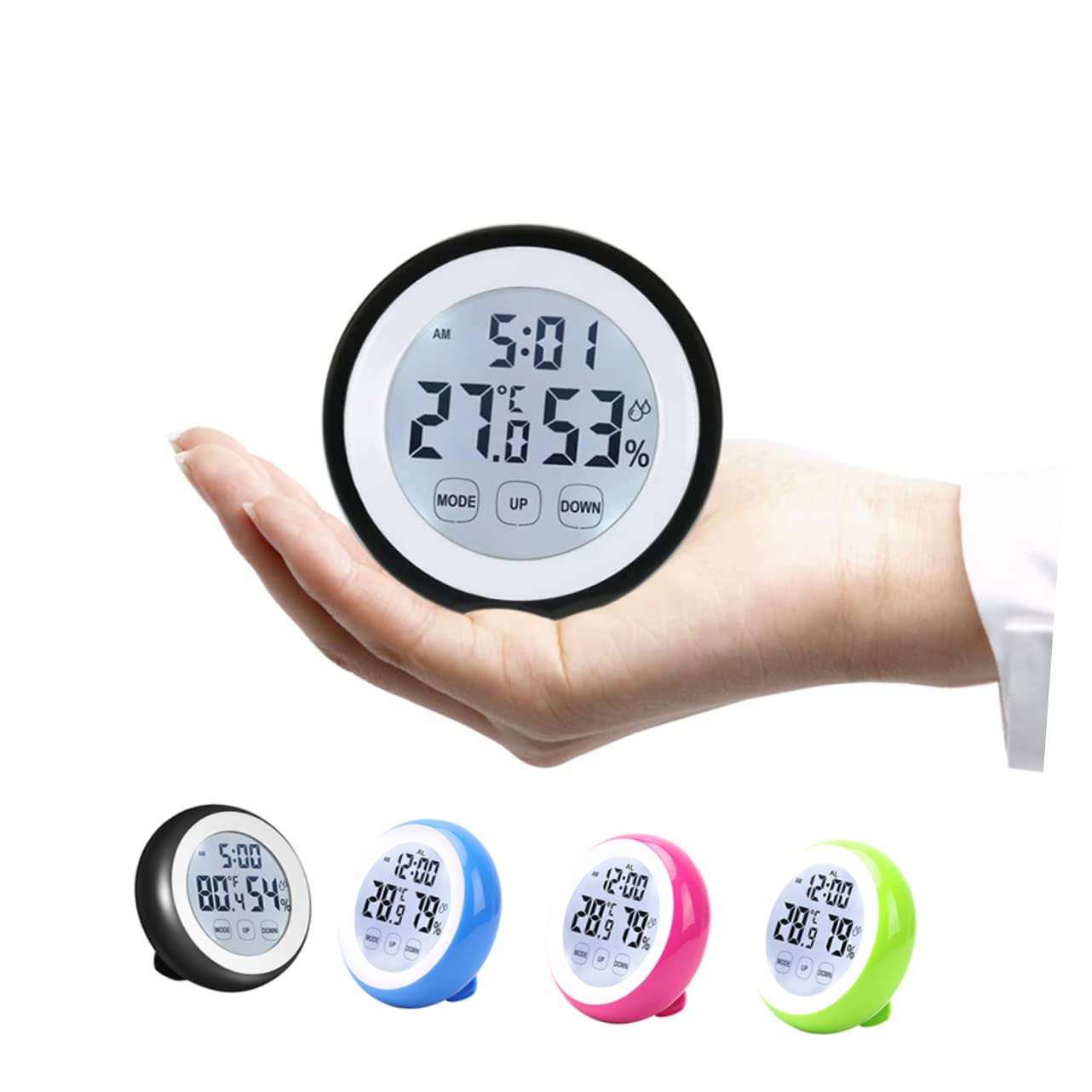 Kisangel 3 Stücke Hochpräzises Digitalthermometer Hygrothermograph Lcd-display Touchscreen Celsius/fahrenheit Wandmontage Tischständer Batterie