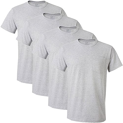Fruit of the Loom Men's Pocket Crew Neck T-Shirt (Pack of 4)