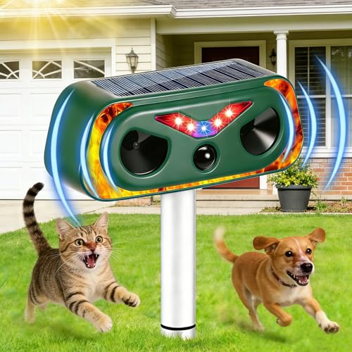 Katzenschreck,Katzenschreck Für Garten Mit Led Bewegungsmelder Zur Abwehr Von Katzen,2 Modus Katzenabwehr, Ip66 Marderschreck Garten,Katzenschrecks Ultraschall Blitz Gegen Katzen, Hunde, Marder