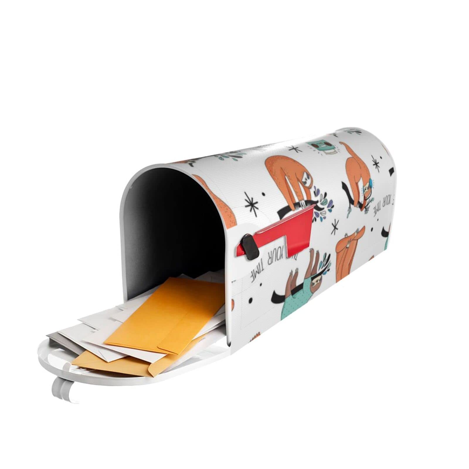 Cute Sloth Mailbox Cover – Magnetic Wrap For Standard US Mailbox, 18.4x21.5 In, Fade-Resistant Polyester - View #5