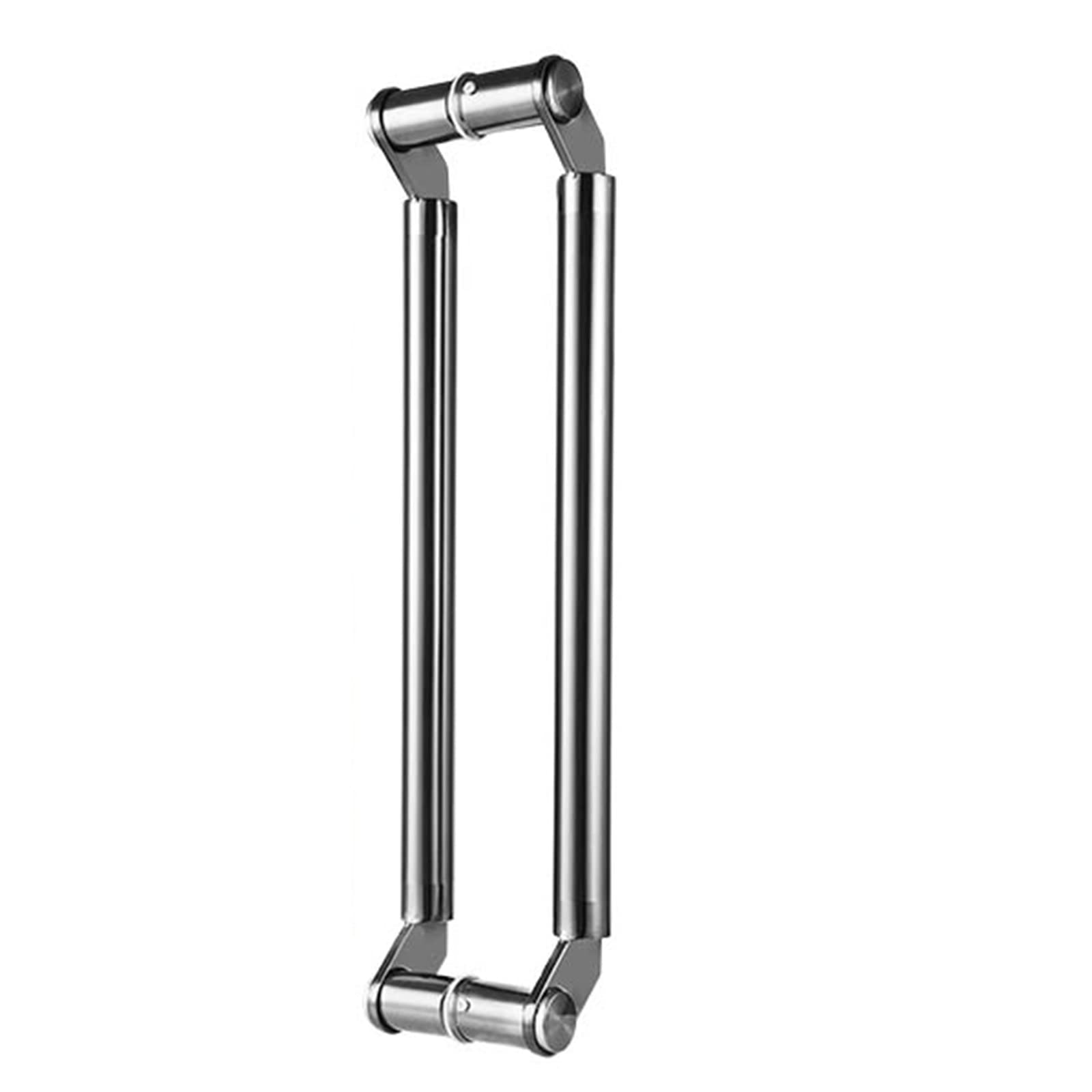 Cwcqgh Chrome Modern Entry Door Handle Stainless Steel Barn Door Handle, Solid Push Pull Door Handles Hardware Set, Round Glass Gate Handle For Garages/Sheds/Office,-100Cm/39.4In - 96Cm