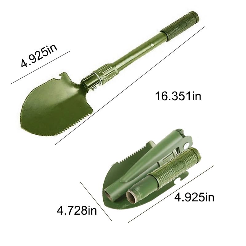 Pala plegable para jardinería resistente verde miniatura 6