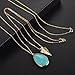 LUX ACCESSORIES Turquoise Tone Stone Teardrop Arrowhead Arrow Necklace Set