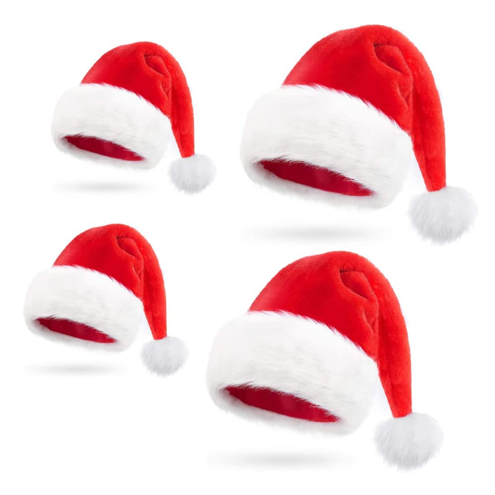 Weihnachtsmütze Santa Claus Mit Krone – Rote Plüschmütze Mit Pelzbesatz Für Weihnachten & Neujahr | Größe Ca. 30x40cm