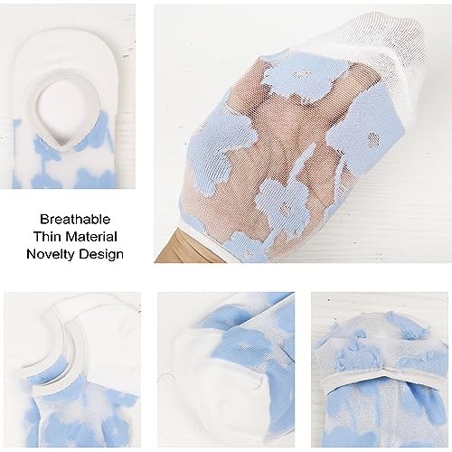 Image of Benefeet Sox Sheer No Show Socks for Women Girls Lace Mesh Low Cut Liner Socks Ultra Thin Nylon Invisible No See Footies Sock
