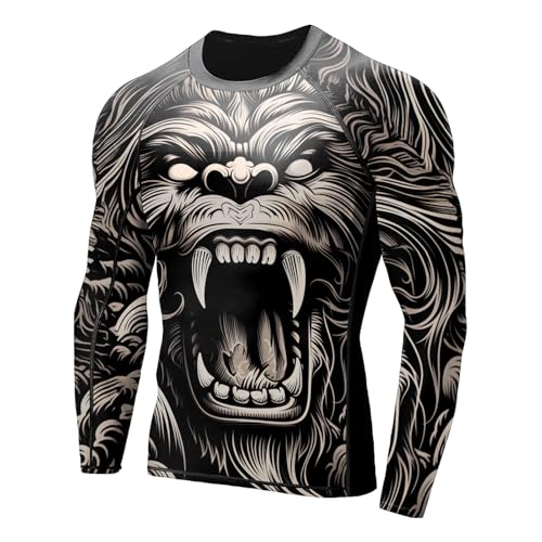 Men's Rash Guard Shirts Super Lightweight Fabric, BJJ Rash Guards for Men Long Sleeve, Non See-Through Fabric