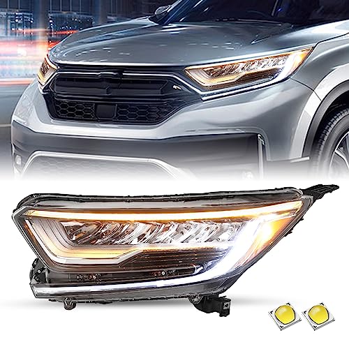 JSBOYAT FULL LED Headlight Assembly w/Led DRL for 2017-2022 Honda CRV Headlamp Replacement(Driver Left Side)