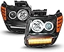 ACANII - For Blk 2007-2012 Dodge Nitro LED Turn CCFL Halo DRL Projector Headlights Headlamps Driver + Passenger Side
