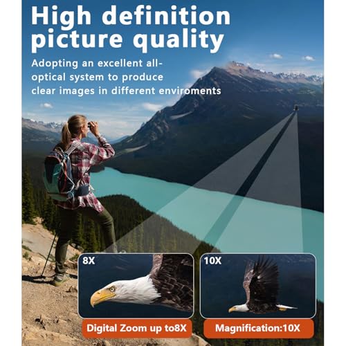 10x25 Digital Zoom Binoculars with Camera, Binoculars for Adults High Powered, 2 LCD Display, 2.5K 48MP Video Photo Recorder, Large View Binoculars for Bird Watching Hunting - Image 5