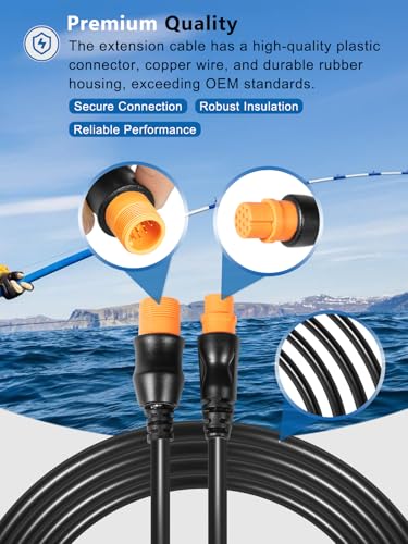 Image of Replacement for Garmin 010-11617-42 Extension Cable 12-Pin, Compatible with 12-Pin Garmin Scanning Transducers, Airmar Transducers with XID, ECHOMAP, STRIKER, LiveScope, GPSMAP Series (30 Feet)