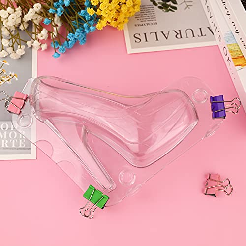 Image of Sakolla High Heel Shoe Chocolate Molds, 3D Shoe Candy Molds Large Thick Soled Stiletto Molds with 4 Clips Cake Decoration for Wedding Birthday Party Baking Pastry Tool
