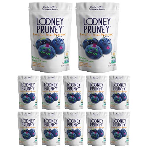 Image of Looney Pruney Organic Pitted Dried Prunes for the Entire Family | Always California-Grown | Kosher | No Added Sugar & No Preservatives (12 pack)