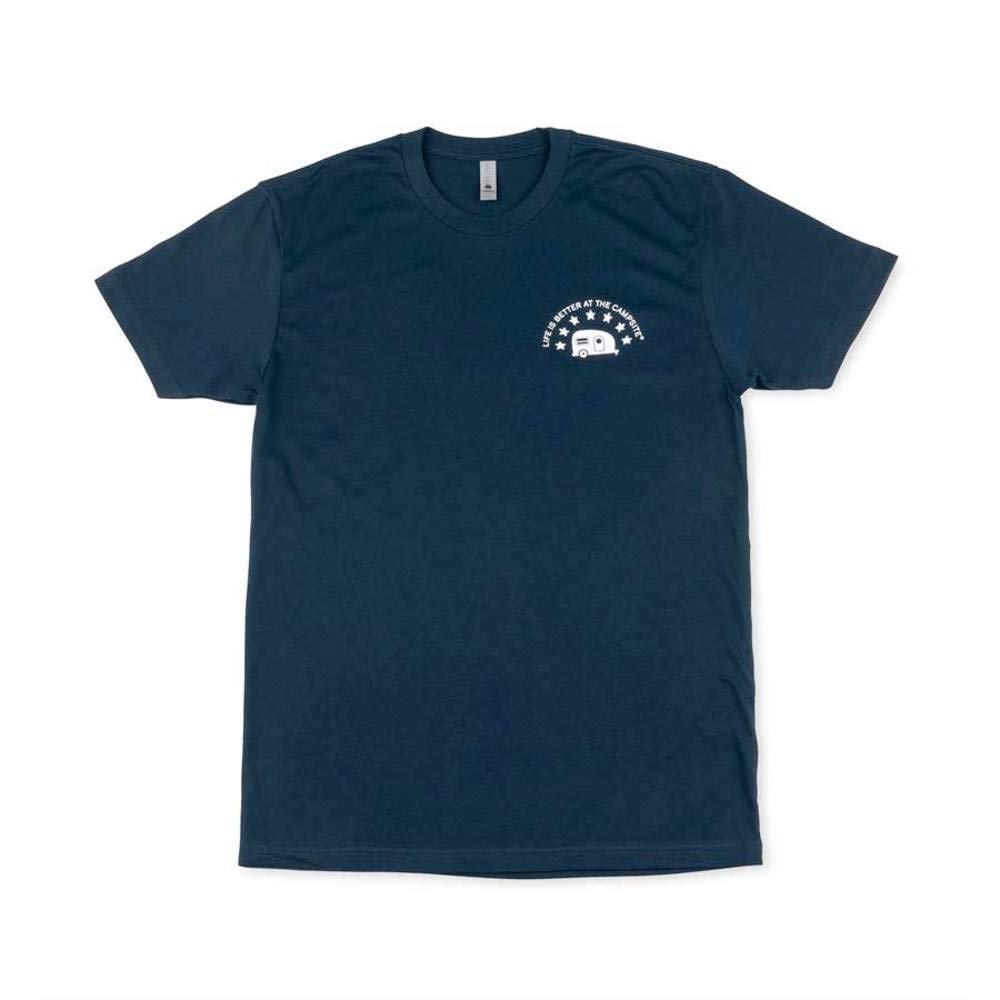 Camco 53423 Life is Better at the Campsite Rundhals-Shirt – mit Explore the USA Design – Marineblau, Größe XL