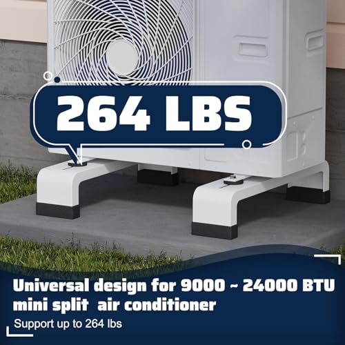 Image of Floor Mount 20 inch (Inch) Split AC Stand Heavy Duty Air Conditioner Outdoor Unit Mounting Brackets for All Types of Outdoor Units | AC Stand for Roof (Model 4)