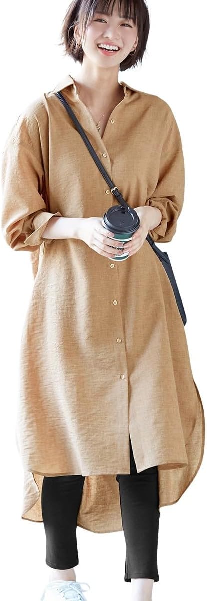 Amazon.co.jp: [ニッセン] ワンピース 2点セット（シャツ