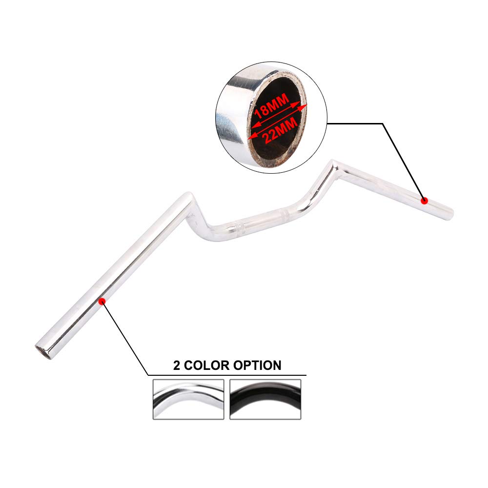 AnXin Motorcycle 7/8" Handlebar Cafe Racer Ace Clubman Style Handlebars 22MM Universal For Bobber Custom Application Chrome