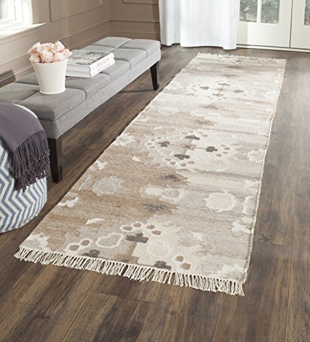 Safavieh Moroccan Boho Tribal Indoor Flatweave Runner Area Rug, Natural Kilim Collection, NKM318, in Grey / Multi