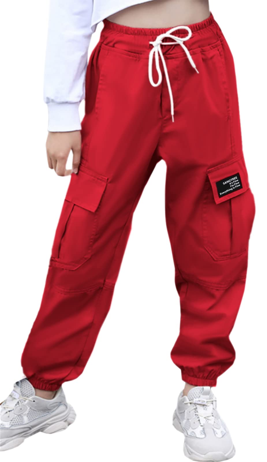 Pantalon Cargo Coton Pantalon Cargo Jogging Fille/Femme SANGTREE - Taille Élastique Violet - Du 3 Ans Au 3XL Cargo Taille élastique Enfant