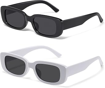 JASPIN Rectangle Sunglasses for Women Men Trendy Y2k Retro 90s Sun Glasses UV Protection Cool Square Frame