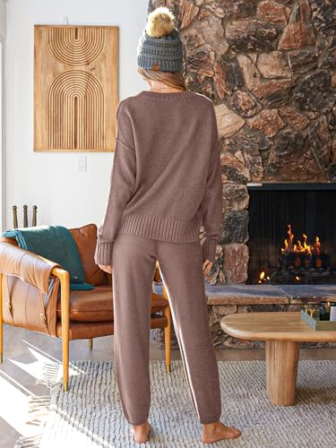 Image of LILLUSORY Womens Cardigan Pants Sets 2 Piece Slouchy Sweater Loungewear