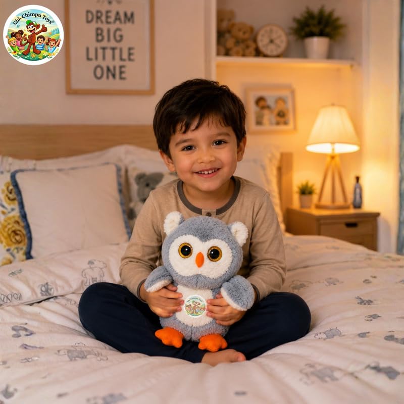 Image of Owl Soft Toy 25 cm Plush Stuffed Owl Toy for Kids | Ultra Soft Owl Teddy | Cute Animal Plush Doll | Washable Cuddly Toy for Boys, Girls, Babies | Birthday Gift & Home Decor