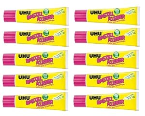 UHU – UHU 47735 Bastelkleber ohne Lösungsmittel, 90 g Tube (10er P