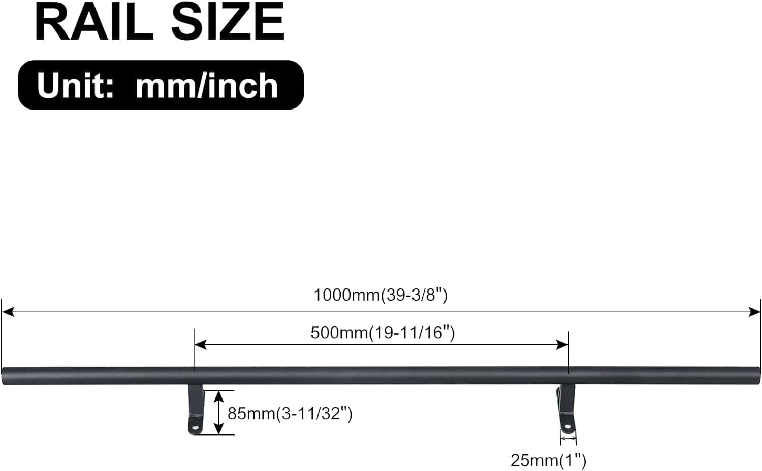 Rolling Library Ladder 3.3FT Extension Kit Hardware Kit,39" Track/Rail with Track Connector
