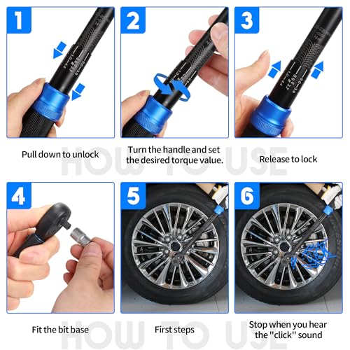 UYECOVE 1/2" Drive Click Torque Wrench, 20-220NM/14.7-162.4FT.LB, Dual-Direction for Car & Motorcycle & LKW, - Image 5