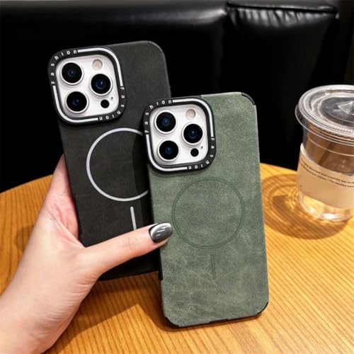 Coque pour iPhone 13 antichoc verte avec cadre imprimé et fixation magnétique intégrée - 3