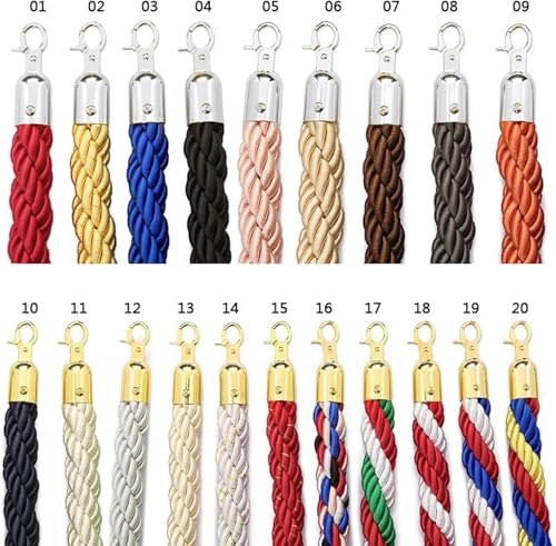 Cordas de barreira de fila de corda de suporte de prata, corda de controle de multidão, corda de cân