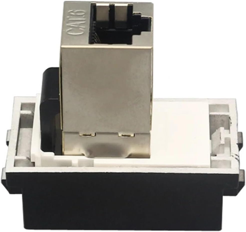 Black Shielded CAT6 RJ45 LAN Connector Female to Female Network Module 23x36mm Socket