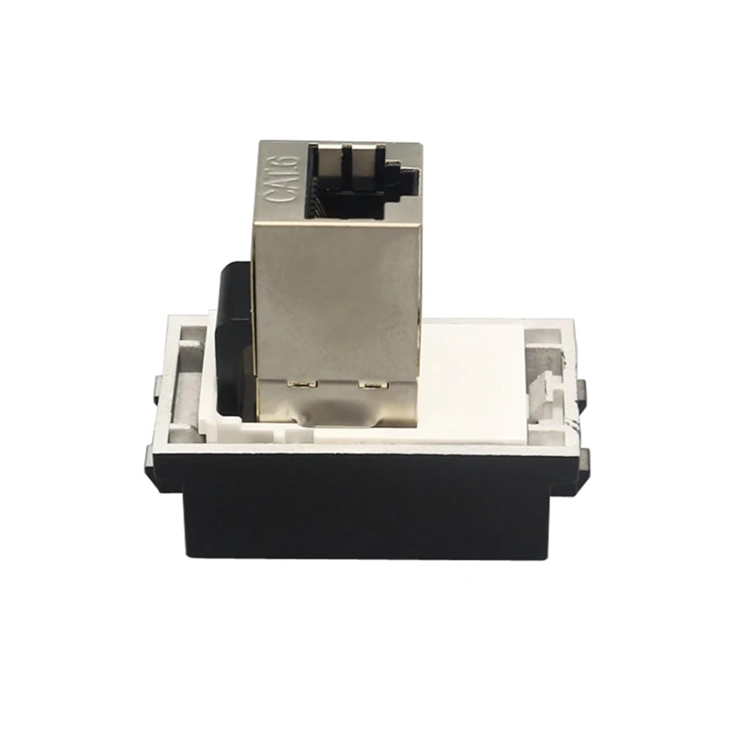 Black Shielded CAT6 RJ45 LAN Connector Female to Female Network Module 23x36mm Socket