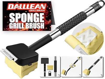 BBQ Grill Brush Bristle Free for Outdoor Grill, Replaceable Head Cleaning Brush, Steam Grate Cleaner, BBQ Cleaning Brush, Scraper for Grill Grates, Safe Barbecue Grill Brush