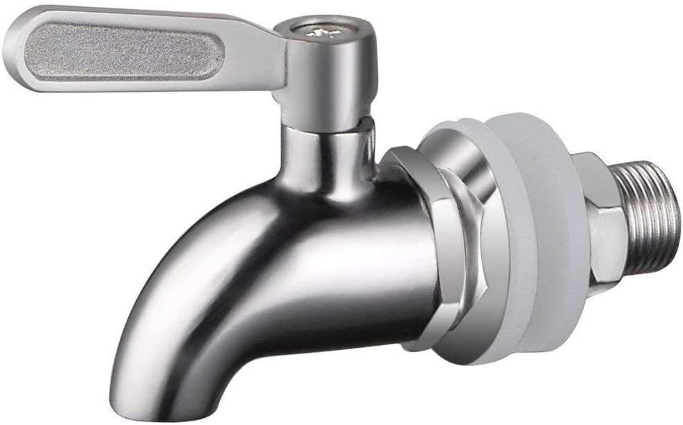 Vicloon Dispenser Faucet, 304 Dispenser Replacement Stainless Steel Barrel Faucet for Barrel Fermenter Wine Beer Beverage Juice Dispenser Spigot (16mm)