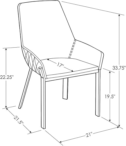 Miniatura 2 de ZURI Sydney Silla de comedor de cuero sintético marrón con patas de acero inoxidable cepillado