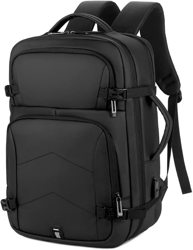 Mochila masculina casual de 15,6 polegadas com porta USB e alças duplas para turismo e viagens de negócios em oferta na Shopee