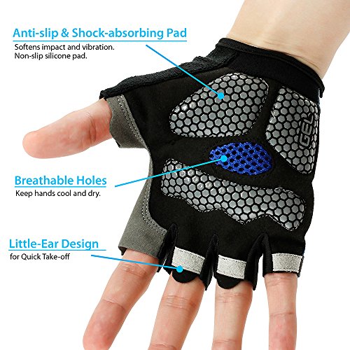 Gearonic TM luva masculina para ciclismo, meio dedo, para montanhas, luvas de gel, antiderrapante, r