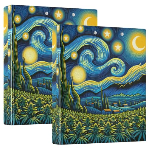 Classeur 3 anneaux Starry Night flexible contre le désordre au bureau et à l'université