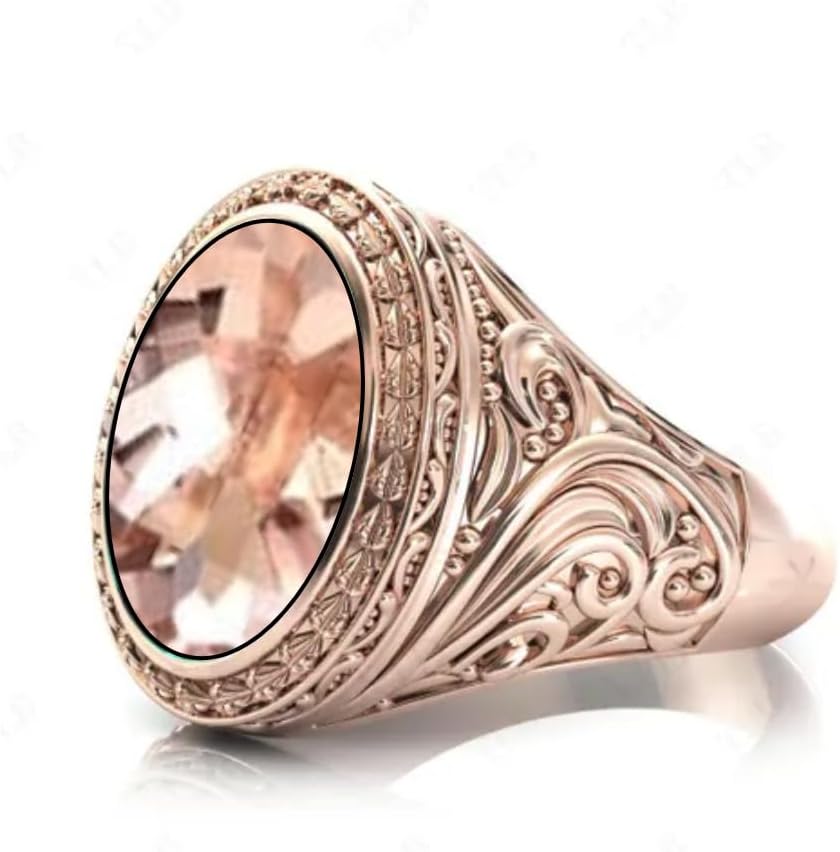 Gemstone Wedding Signet Ring For Men 18K Gold Gemstone 10Ct - 17x12mm With Genuine Moissanite Ring Unique Men Engagement Ring