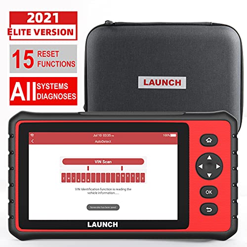 LAUNCH CRP909C Automotive Diagnostic Scanner with 7'' Touch Screen, All Systems OBD2 Scanner Auto Scan Tool Car Code Reader Including 15 Service Functions Oil ABS SRS EPB SAS TPMS