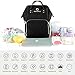 ORANIFUL Diaper Bag Backpack for Mom Waterproof Baby Nappy Bags Insulated Bottle Pockets Large Multi-functional Travel Back Pack Built-in USB Charging Port with Changing Pad & Stroller Straps (Black)
