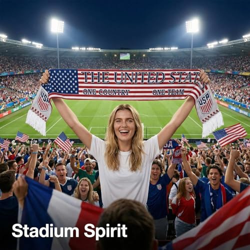 image for Habbiful 2026 Soccer Support Scarf, Team USA Soccer Scarf American Fla