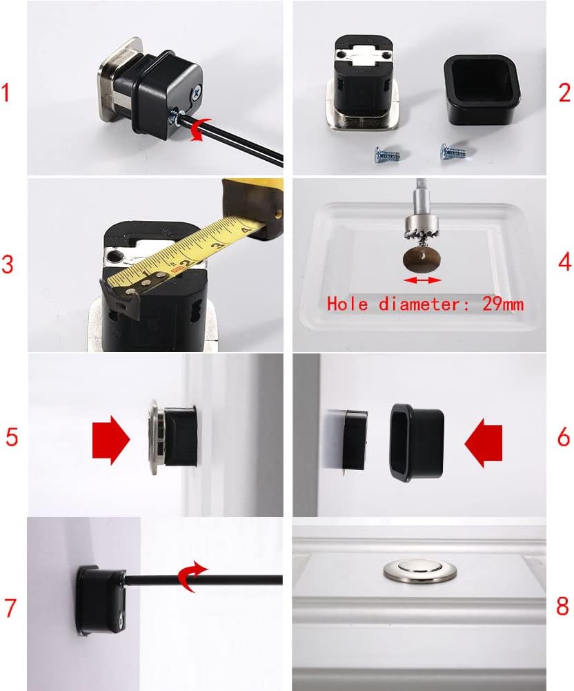 4pcs Embedded Retractable Knobs Hidden Knob Zinc Alloy Spring Knobs Embedded Hidden Drawers Cabinet Knobs