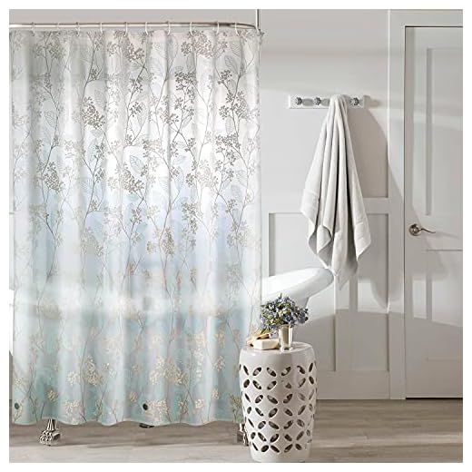 ZEROLISM Shower Curtain 71" x 71" PEVA Frosted Shower Curtain for Bathroom Magnets Bathroom Shower Curtain Liner with 12 Hooks 1 Shower Curtain Strap