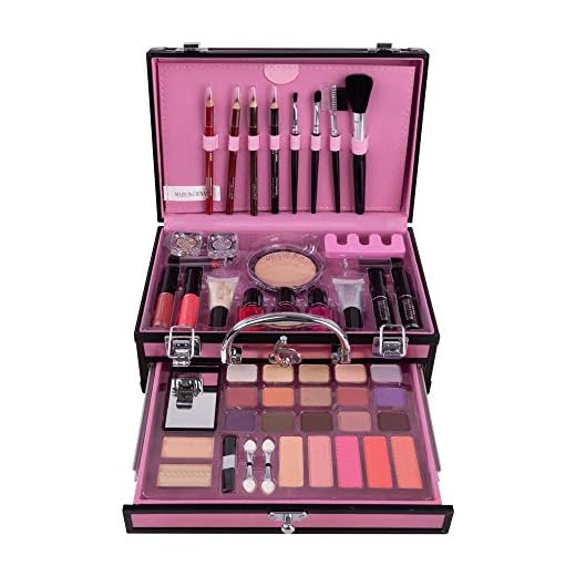 Pure Vie All-in-One Holiday Gift Makeup Set Cosmetic Essential Starter Bundle Include Eyeshadow Palette Lipstick Concealer Blush Mascara Eyeliner Face Powder Lipgloss Brush - Makeup Full Kit for Women