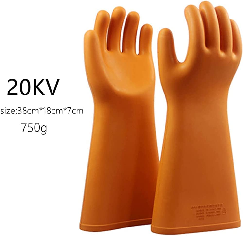 Gants en caoutchouc isolants électriques 12 KV 20 KV pour électricien haute tension en forme de main imperméables de sécurité Gants de travail isolants pour homme et femme