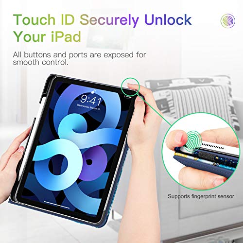 Fintie Case for iPad Air 5th Generation (2022) / iPad Air 4th Generation (2020) 10.9 Inch, Multi-Angle Viewing Protective Cover with Pencil Holder & Pocket, Auto Sleep/Wake, Sandy Wave - Image 6