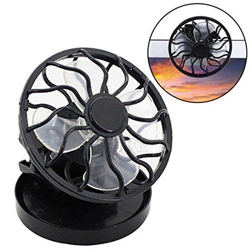 Fheaven Portable Clip On Solar Cell Fan Sun Power Energy Panel Cooling Summer Cooler