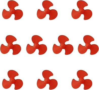 Three-Blade Propeller,Used in Scientific and Technological Small Production 2mm axis Closely Matched with 130 Motor 10 Piece Propeller Props Micro Propeller wurenji red