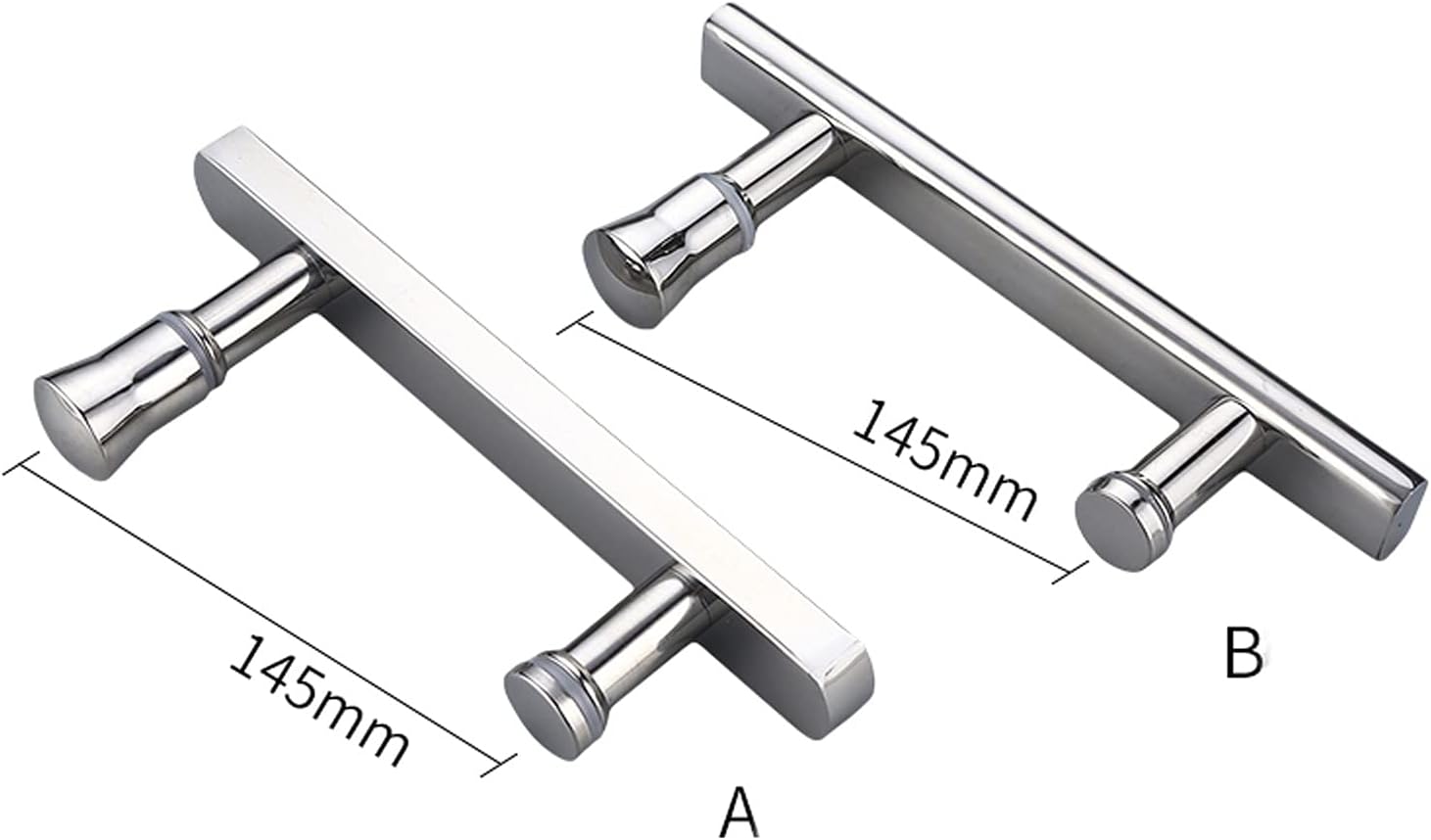 Replacement Shower Glass Door Handle Stainless Steel Parts, Bathroom Door Knobs Pull Handle Grab Bar (Size : B)